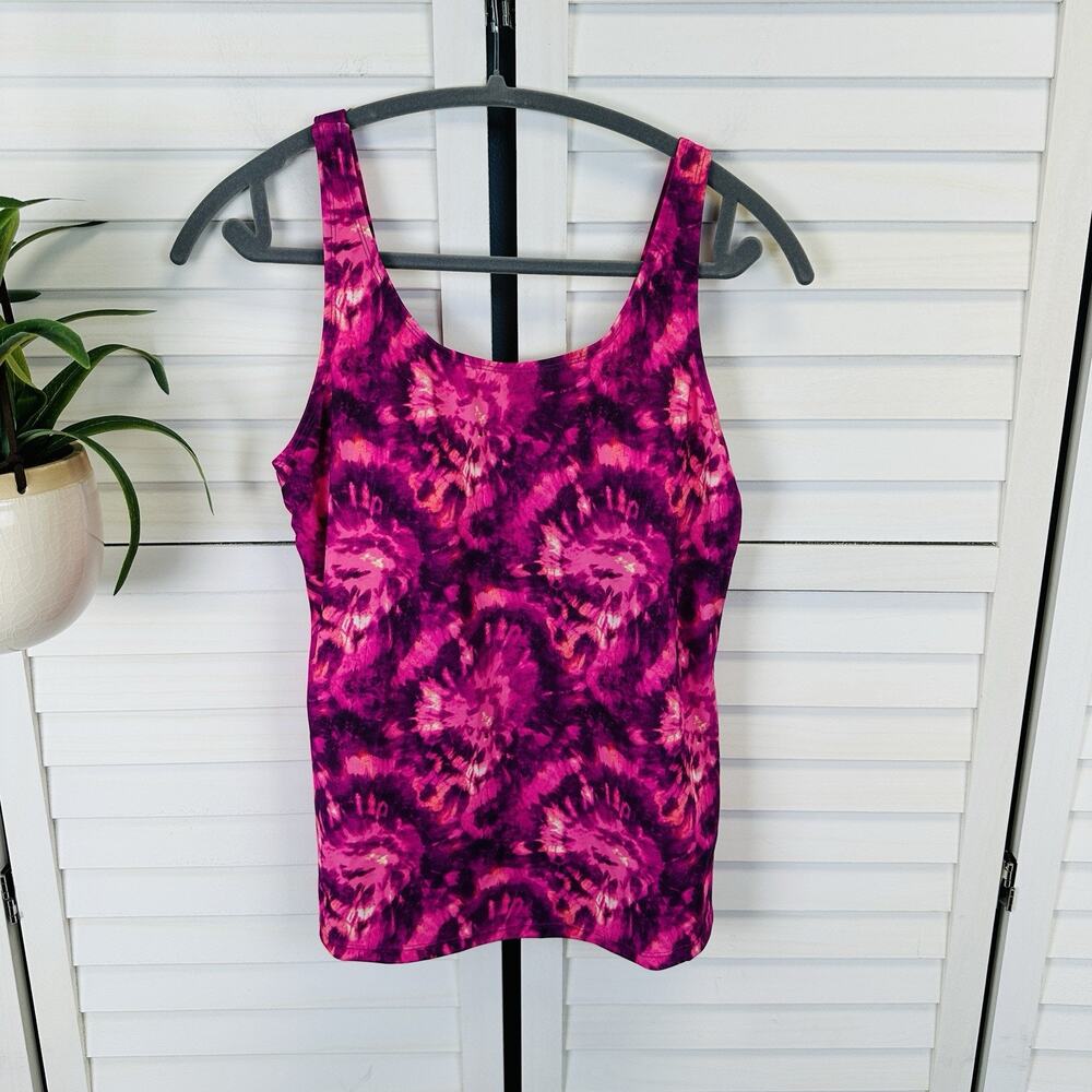 New Kim Gravel X Swimsuits for All‎ Scoop Neck Tankini Swim Top Pink Size 8